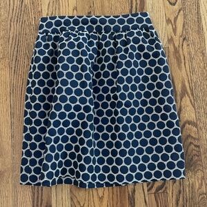 kate spade Navy and Cream  Polka Dot Pleated Skirt sz 6 ECU